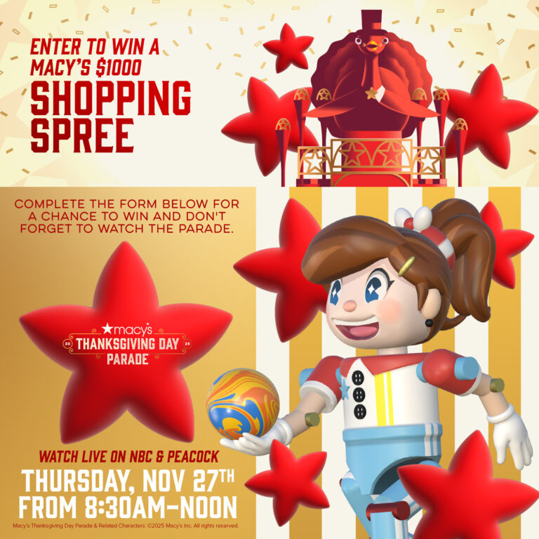 macy's thanksgiving day parade gobowling $1000 shopping spree giveaway